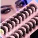 HBZGTLAD New 10 Pairs Natural Thick False Eyelashes Fake Lashes Long Makeup 3d Mink Lashes Extension Eyelash Mink Eyelashes for Beauty (W024)