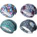 4 Pieces Satin Lined Sleep Cap Double Layer Silk Sleeping Bonnet Slouchy Beanie Slap Hat for Women Curly Hair Blue Lattice Green Stripe Blue and Pink Navy