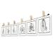 Letoma - photo rope 100 cm with 8 brackets including patented rope holders Ideal to hang up photos and postcards quickly - Foto leash made of high quality natural hemp - handmade in Germany 100 cm brown