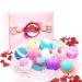 Rosy Lux Bath Bombs 12 Scents with Dried Rose Petals (1 pack)- Bubble and Spa Bath with Essential Oils for Skin Moisturization  Relaxation  Health Benefits  Perfect Bath Bomb Gift for Women