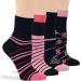 Women's Cotton Diabetic Quarter Novelty Socks - 4 Pack | Large Size 10-12 | Heart Stripe Flower Designs | Comfortable & Stylish Socks for Shoe Size 8-12 - Buy Online on GoSupps.com