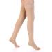 Leotruny Open Toe Thigh High Compression Stockings - 20-30 mmHg Support - Beige, Large (1 Pair) - Buy Online on GoSupps.com