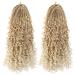 Yamolesuny Boho Bob Box Braids Crochet Hair with Curly Ends Pre-looped Goddess Locs Braiding Extensions 3X Bohemian Hippie For Black Women(14 Inch 613#)