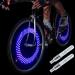 DAWAY A08 Bike Tire Valve Stem Light - LED Waterproof Bicycle Wheel Lights Neon Flashing Lamp Glow in The Dark Cool Safe Accessories, 1 Pack/ 2 Pack Blue, 2-Wheels