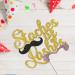 Tenhaisi Staches or Lashes Cake Topper - Gender Reveal Party Decoration Supplies - Boy or Girl/He or She Baby Shower Cake Decor - Gold Glitter Cake Topper - Buy Online on GoSupps.com