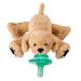 Nookums Paci-Plushies Buddies - Retriever Pacifier Holder - Adapts to Name Brand Pacifiers, Suitable for All Ages, Plush Toy Includes Detachable Pacifier Rufus the Retriever