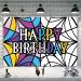 Wednesday Addams Birthday Decorations Wednesday Addams Stained Happy Birthday Backdrop Banner for Wednesday Addams Birthday Party Supplies 5x3FT