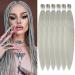 Easy Braid Pre Stretched BraIDing Hair 26inch 6 Packs Ginger Braiding Hair for Braids Yaki Texture Crochet Hair Box Braids Hot Water Setting Synthetic Braiding Hair Extensions (26 Inch Silver#) 66cm-26 inches (6 Pack) Silver#
