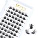 Eyelash single quewel individual eyelashes lashes curl 10mm eyelash segments wide foundation individual eyelashes for eyes make-up diy eyelash extensions (of course 03-c-10mm) 1 piece (1 Pack) natural 03-c-10mm
