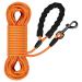 Iokheira drag line 10m for dogs training lines for large to small dogs dog leash with hand loop of a stable 360 carabiner hook reflectors 10m orange-0.8cm