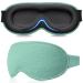 Gritin 100% light blocking sleep mask for women & men No pressure on eyes sleeping glasses ergonomic design 3D eye movement and eyelash-friendly ultra soft & comfortable eye mask cyan