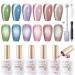 Gellen Cat Eye Gel Nail Polish Kit - Makaron Cat Eye Gel Polish Kit 6 Colors Soak off UV LED Nail Gel Kit 10ml Makaron Series