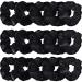 28 Pieces Velvet Scrunchies Hair Ties Elastics Scrunchy Bobbles Soft Hair Bands Ponytail Holder Hair Accessories for Women Girls (Black)