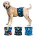 Cuteebone male washable dog diapers 3 pieces reusable dog belly band for male high-suction dog wraps with flexible Velcro fastener Hai & Dinos & Monster XL (53.5-68.5cm)