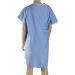 DMI Hospital Patient Gown 36 Long Blue - Unisex Back & Shoulder Snap - 1 Count - Buy Online on GoSupps.com