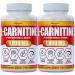 (2-Pack) L-Carnitine 1000mg Capsules for Increased Energy, Better Athletic Performance, Stamina - Supports Memory and Focus - L Carnitine Supplement for Metabolism, American Quality, 180 Caps in Total 90 Capsules (Pack of 2)