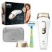 Braun IPL Silk Expert Pro 5 Visible Permanent Hair Removal for Women & Men With Premium Pouch & Venus Razor Alternative For Laser Hair Removal PL5014 White/Gold
