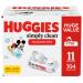 Baby Wipes, Unscented, Huggies Simply Clean Fragrance-Free Baby Diaper Wipes, 11 Flip Lid Packs (704 Wipes Total) 11 Flip-Lid Packs (New)