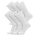 6 Pairs of Cotton Diabetic Neuropathy Crew Socks (10-13, Fits Mens Shoe Size 9-12, White) White - 6 Pairs 10-13