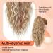PORSMEER Ponytail Extension Claw Clip Ponytail Hair Extensions Blonde Mix Light Brown Natural Looking Long Curly Wavy Multi Layered Fluffy Synthetic Hairpiece for Women Party Daily Wear 18inch Light Brown with Highlights - Buy Online on GoSupps.com