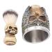 Men's Beard Shaving Kit | Stainless Steel Bowl & Skeleton Head Brush Set - Perfect Grooming Essentials - Buy Online on GoSupps.com