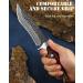Omesio High-Quality Damask Hunting Knife | Japanese Style Damast Steel Survival Knife | Brown Outdoor Knife - Buy Online on GoSupps.com