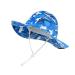 LANGZHEN Beach Sun Protection Hat for Baby Girls Adjustable Toddler Kids Hat Wide Brim Summer Play Hat with Chin Strap Black shark-Blue 6-12 Months