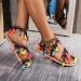 XTZYGLFD Women s Summer Sandals - Vintage Gladiator Toe Ring Sandalettes - Comfortable Brown Space Flowers Sandals - Perfect for Leisure & Travel - Size 8 UK - Buy Online on GoSupps.com