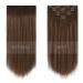 Feshfen 100% Remy Human Hair Clip-In Extensions - 7 Parts Balayage Chestnut Brown & Ash Blonde - 55cm Real Hair Clips for Volume & Length - Buy Online on GoSupps.com