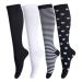 LEOSTEP Compression Socks for Men & Women (4Pair) Non-Slip Long Tube Stocking Ideal for Running Nurse Travel Flight Pregnancy 20-30 mmHg L-XL Black + White