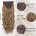Barsdar 5-Piece Long Wavy Clip Hair Extensions 50cm Thick Synthetic Highlights in Caramel Brown & Ash Blonde for Daily & Party Use - Buy Online on GoSupps.com