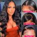 Megalook 36 Inch Body Wave Human Hair Wig | HD Lace Front 200% Density | Bleached Knots | Brazilian Real Hair | Natural Black Color - Buy Online on GoSupps.com
