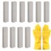 8 pieces cleaning pumice toilet pumice stone cleaning stone urine stone remover cleaning block cleaning block grill with gloves for cleaning for toilet grill bathroom sink shower