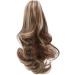 Long Short Claw Ponytail Hair Extension - 12 Curly Light Brown & Ash Blonde Synthetic Hairpiece - Buy Online on GoSupps.com
