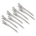 Tancuder 24 pieces 3.5 inches Bill hair clips made of metal alligator clips with holes with holes hair clips for hairdressing DIY accessories (silver)