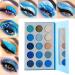DE'LANCI Space Blue Eyeshadow Palette - 15 Color Cosmetics Pressed Pigment | Matte Shimmer Glitter | Long Lasting Formula - Buy Online on GoSupps.com