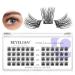 Beyelian single eyelashes C curl cluster eyelashes cluster lashes 48 PCs 0.07mm 10mm diy eyelash extensions individual lashes at home super thin black band (twin flowers) 48 pieces (1 Pack) C-black 10mm twin flowers