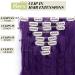 S-noilite 24 Curly Black Purple Clip in Hair Extensions - 8 Piece Full Head Set with 18 Clips - Buy Online on GoSupps.com