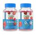 Lifeable Sugar Free Preciotic Fiber Kids + Vitamin D Kids Gummies Bundle - Great Tasting Vitamin Supplement Gluten Free GMO Free Chewable Gummy
