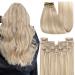Youngsee real hair extensions clip blond smooth clip in hair recovery real hair ash blonde with bleach blond blond clip in extensions remy real hair clip in extensions blonde Lang 55cm 120g #18/613 55 cm (7PCs) 1-clip-1- #18/613