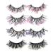 NICENEEDED 4 Pairs Glitter Lashes Colored False Eyelashes Faux Mink Eyelahses Strip Lashes Dramatic Sequin Lashes Cat Eye Wispy Lashes Christmas Festival Decoration Fake Eyelashes for Cosplay Party