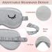 4 Pieces Silk Sleep Eye Masks - Adjustable Lightweight Eyeshade Covers for Women Men - Gray Pink - Buy Online on GoSupps.com