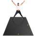 Gxmmat Large Exercise Mat 6'x4'x7mm, Thick Workout Mats for Home Gym Flooring, Extra Wide Non-Slip Durable Cardio Mat, High Density, Shoe Friendly, Perfect for Plyo, MMA, Jump Rope, Stretch, Fitness Black Real