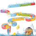 34Pcs Bath Toys Duck Slide Bath Toy Bath Track Game Shower Toys Water Slide with Drawstring Bag Water Toys Bath Time DIY Educational Bath Slide Toy for 3 4 5 6 Year Olds Boys Girls Toddlers Kids 37Pcs
