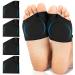 Metatarsal Sleeve with Gel Pads - 4 Pieces - Ball of Foot Cushions with Soft Gel - Fabric Compression - Help Metatarsalgia, Mortons, Neuroma, Calluses Blisters, Diabetic Feet - for Women, Men (Black)