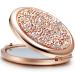 OMIRO Compact Mirror, Mini Mix Diamond 1X/2X Magnifying Round Metal Pocket Makeup Mirror (Rose Gold) Rose Gold, Mix Diamond 1X/2X