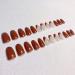 24 pcs Sunjasmine Almond Press-On Nails Medium with Designs - Brown | False Nails for Women and Girls - Buy Online on GoSupps.com