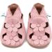 Dotty Fish Soft Leather Baby Shoes- Toddler Sandals, Non-slip | Pink Flowers | 0-6 Months to 3-4 Years - Buy Online on GoSupps.com