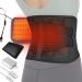 Cordless Heated Back Brace for Lower Back Pain Relief - Lumbar Support Belt with Removable Heating Pad & 5000 mAh Battery for Men & Women Herniated Disc Sciatica Scoliosis Muscle Strain (Black L) Black Large