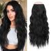 Rich Choices Secret Hair Extensions Invisible Wire Hair Extension Hair Pieces for Women Wavy Hair Extension with Wire 20 Inch Net Black 20 Inch Net Black
